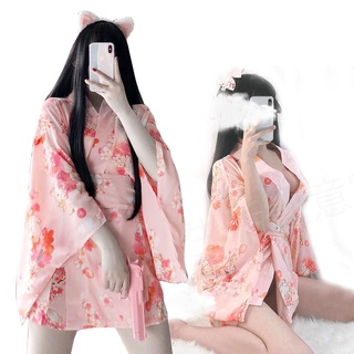 【實體店面現貨】日式印花粉色浴袍 浴衣 日式和服 性感 制服 誘惑 睡衣 角色扮演 5204
