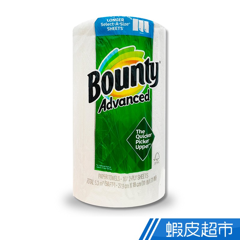 Bounty 廚房紙巾 -隨意撕 107張/捲 蝦皮直送 現貨