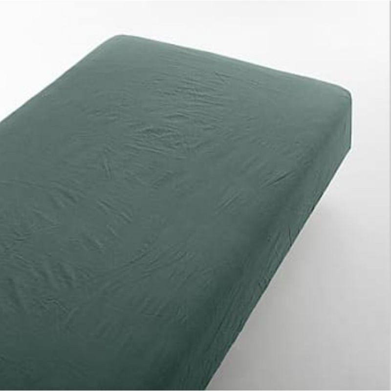 【普羅恩歐美枕頭館】[MUJI無印良品]柔舒水洗棉床包/綠色