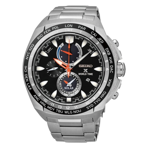 SEIKO 精工 Prospex 海世界時間時尚腕錶-黑(SSC487P1)  SK008