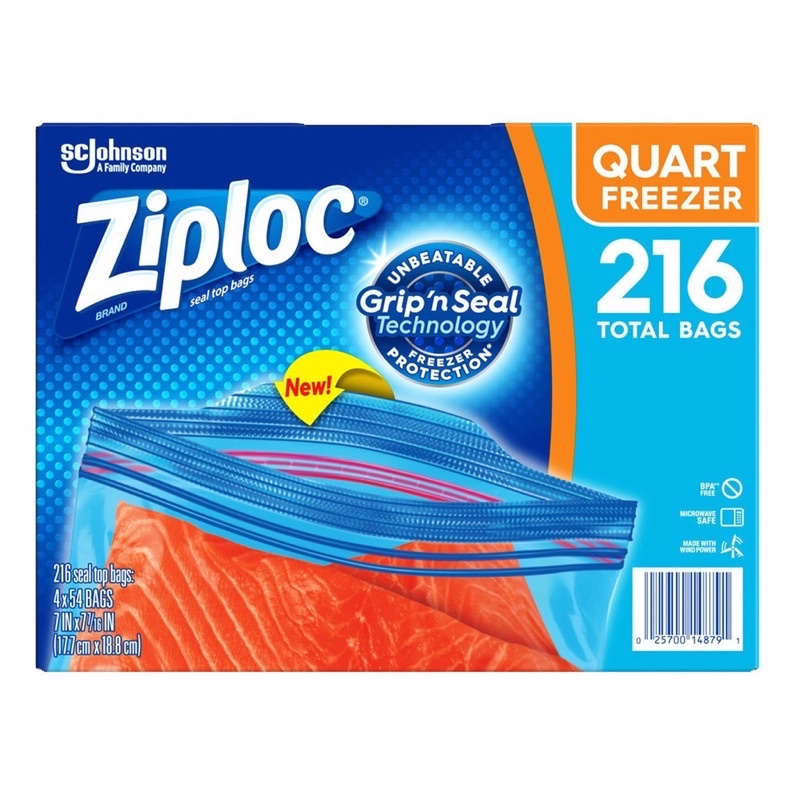密保諾 Ziploc 雙層夾鏈冷凍保鮮袋-小 54入 好市多拆售#921389