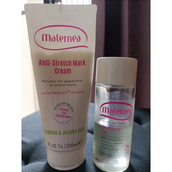 maternea 媽咪莉娜無痕美體霜-重量瓶220ml+彈力潤膚油-免運