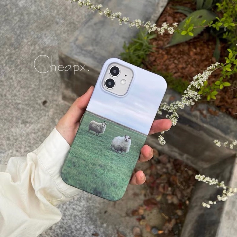 ᴄʜᴇᴀᴘx.🐑《羊咩》森林系原創藝術設計感iPhone手機半包磨砂硬殼📷