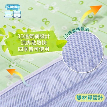 日本三貴SANKI 3D網冰涼床墊組1床2枕 (10.8kg)