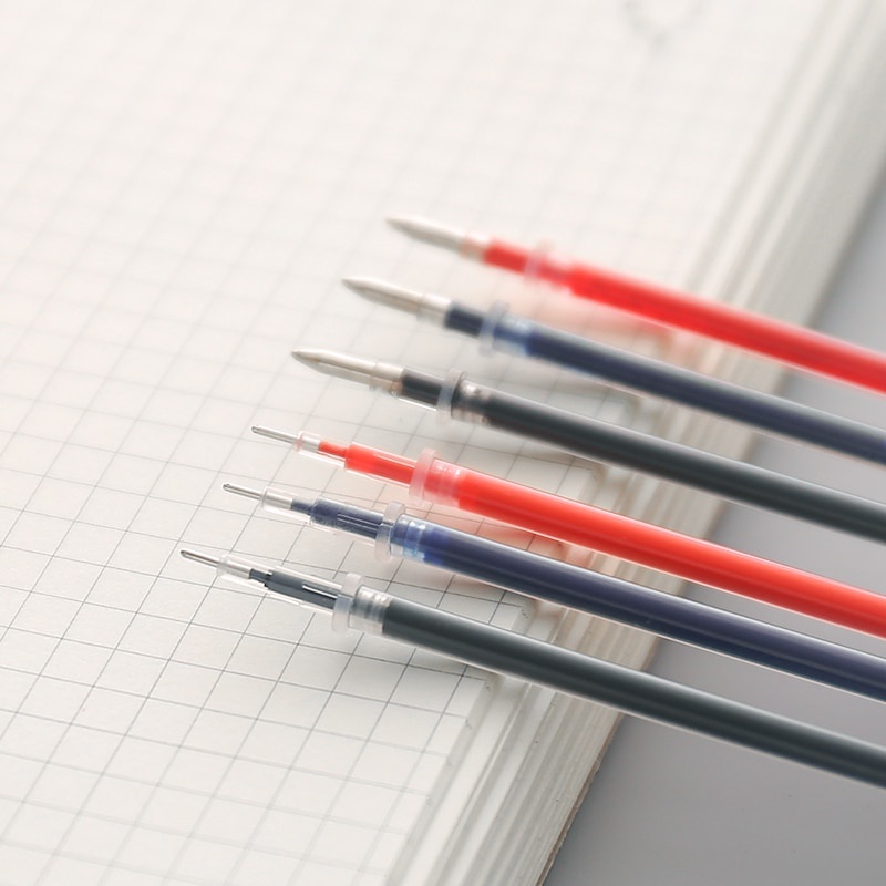 10 支/批中性筆筆芯中性筆優質筆芯黑色藍色紅色 0.5 毫米 0.38 毫米子彈筆芯辦公室和學校