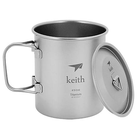 Keith 鎧斯 純鈦輕量環保折疊水杯附杯蓋 300-650ml Ti3201 Ti3204 Ti3206 Ti3208