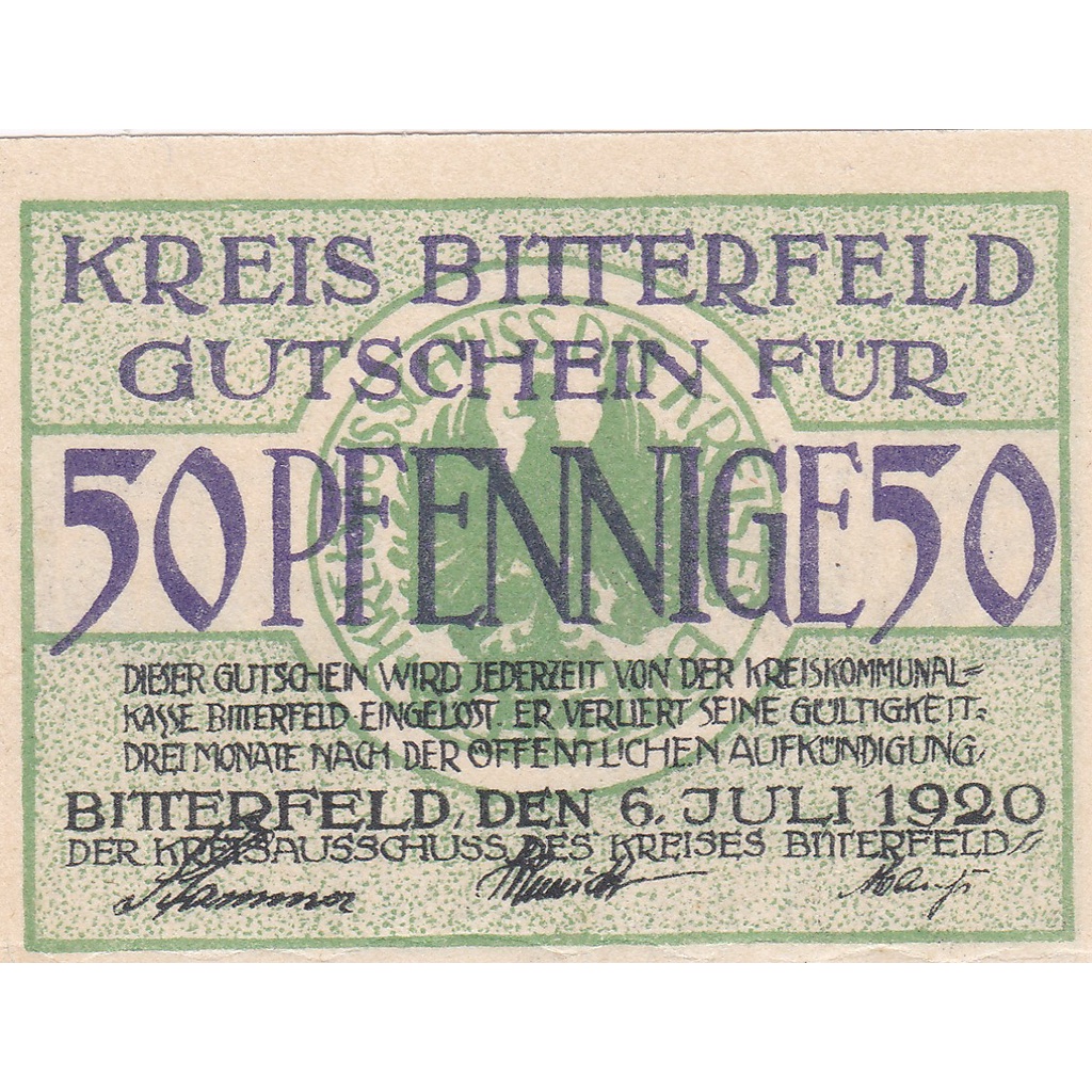 ⚜️銅臭味 西元1920年 一戰德國緊急貨幣 50芬尼  (紙幣紙鈔紀念幣錢幣金幣銀幣銅幣郵票錢幣保護殼紙幣保護袋收納盒