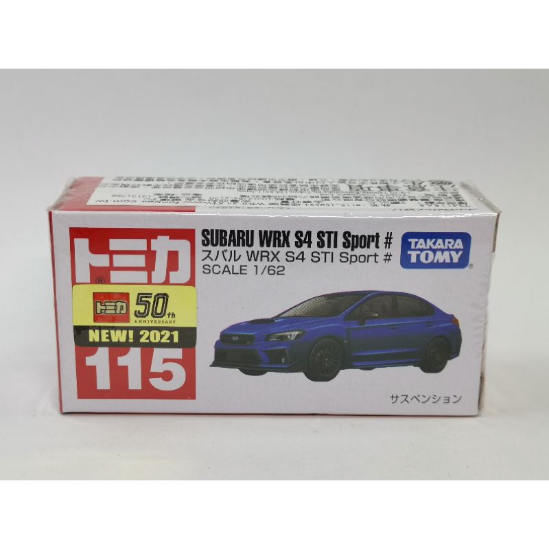 Tomica No.115 Subaru WRX S4 STI Sport# 藍色 全新封膜未拆 新車貼紙