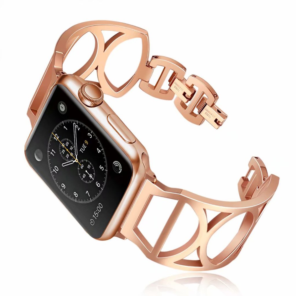 適用於蘋果apple watch 5代40/44mm新款迪奧手鐲蘋果不銹鋼錶帶 iwatch 1/2/3/4/5手錶錶帶