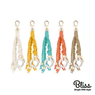 編織繩貝殼環木球吊飾 包包搭配首選 4色可選
