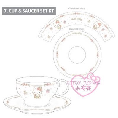 ♥小玫瑰日本精品♥Hello Kitty 下午茶瓷器馬克杯盤組~8