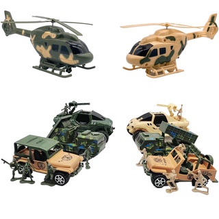 4PCS兒童慣性行駛玩具車套裝 兒童直升機越野車玩具