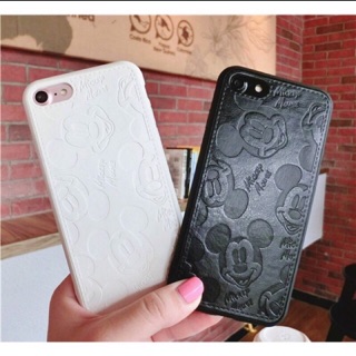 米奇皮質手機殼 iPhone6/6s i7/7plus 4.7吋/5.5吋 黑白 情侶款 迪士尼米奇 米老鼠