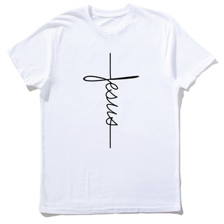 JESUS SCRIPT CROSS 男女短袖T恤 5色 耶穌草寫十字架 基督天主聖母宗教信仰和平 現貨