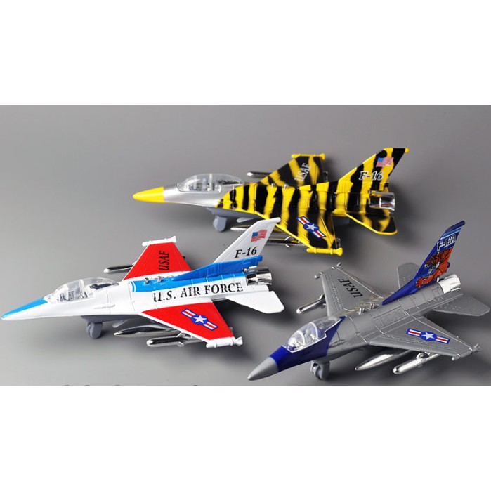 F-16戰鬥機合金飛機模型聲光回力飛機F16玩具