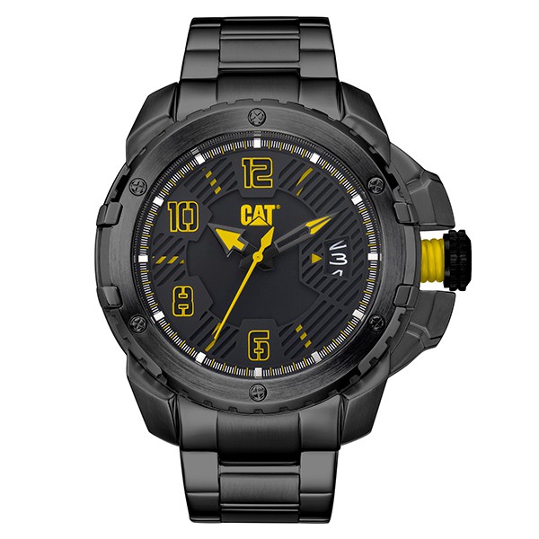 【CAT Watch】強勁風格日期鋼帶腕錶-霸氣黑/DW.161.16.131/台灣總代理公司貨享兩年保固