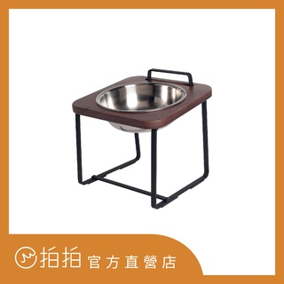 拍拍｜原木寵物託高碗架 S/胡桃木色｜paipaipets｜寵物碗 貓狗通用 碗架 架高碗 貓碗 狗碗 寵物餐具