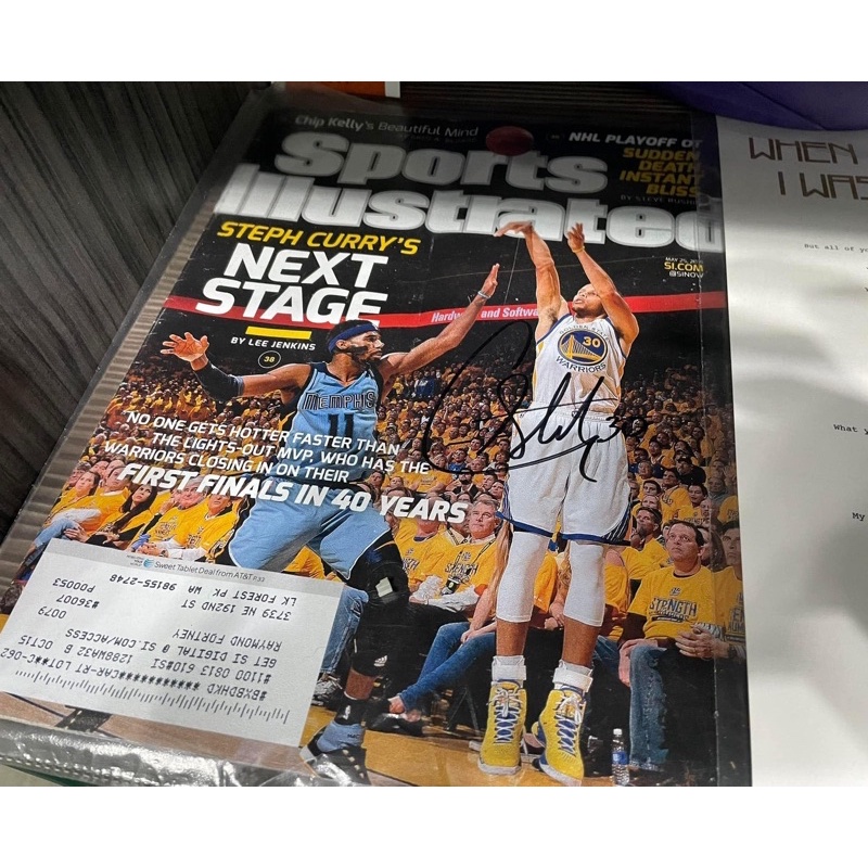 Stephen Curry 親筆簽名 雜誌 勇士隊 NBA 球星簽名 籃球