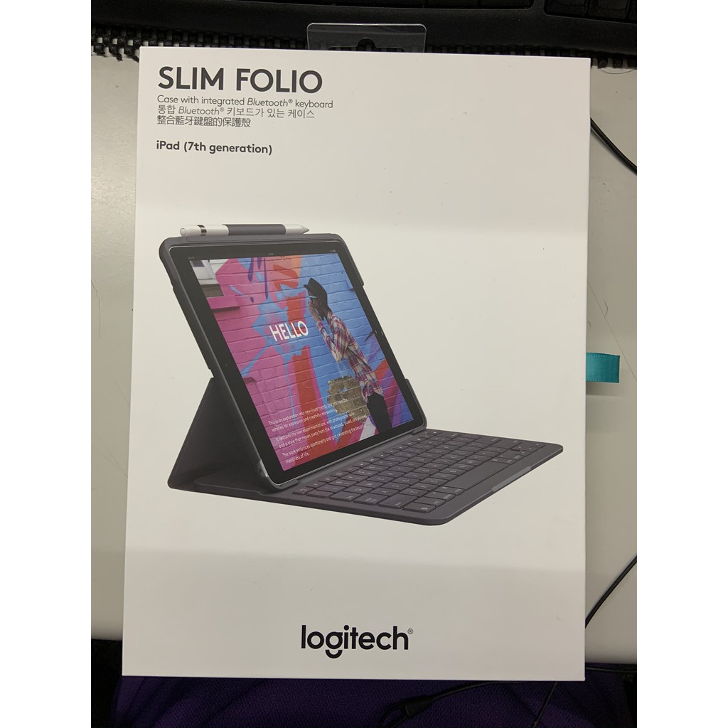 Logitech Slim Folio 保護殼附整合式藍牙鍵盤 (適用於 iPad 第 7 代)