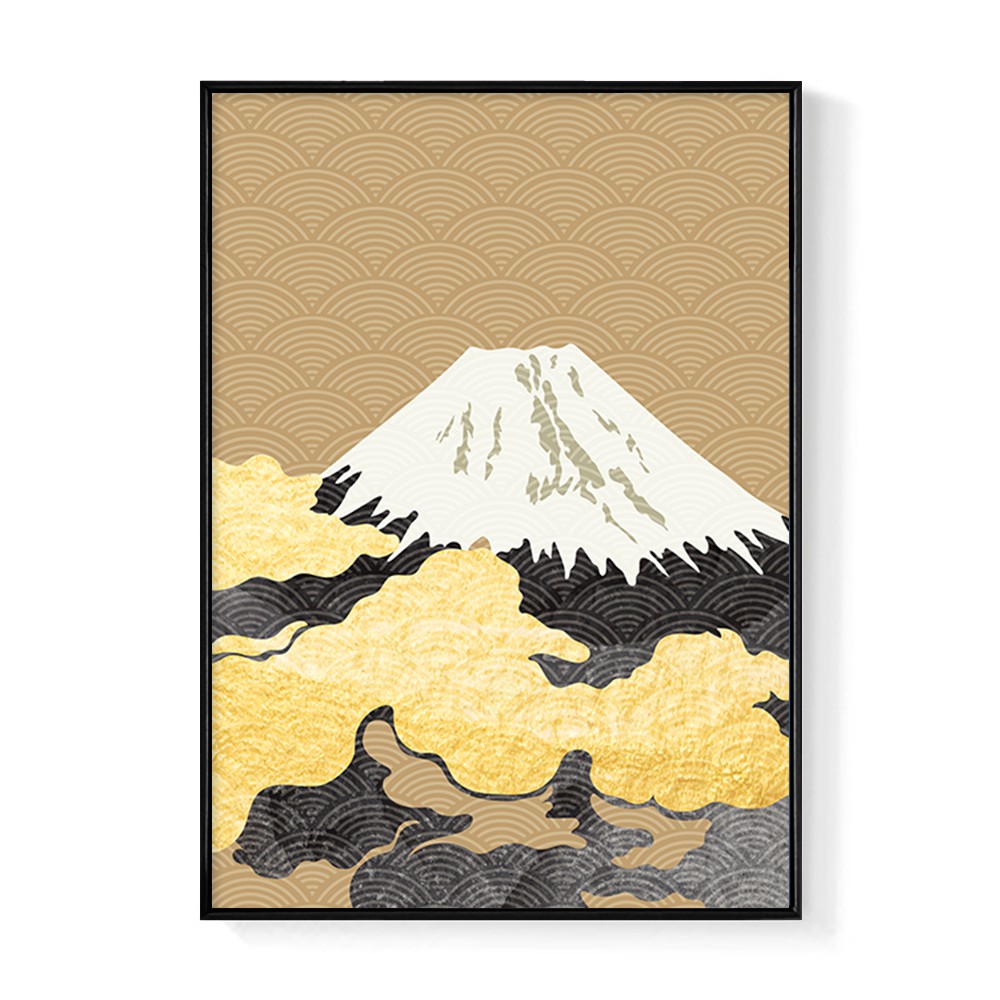 雲氣迷漫的富士山v 日式掛畫 臥室 玄關 雅緻 辦公室 浮世 無印 蝦皮購物