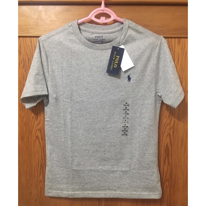 全新polo ralph lauren 經典灰色 短袖 素T（男大童 青年款、女大人可穿）春夏 T恤