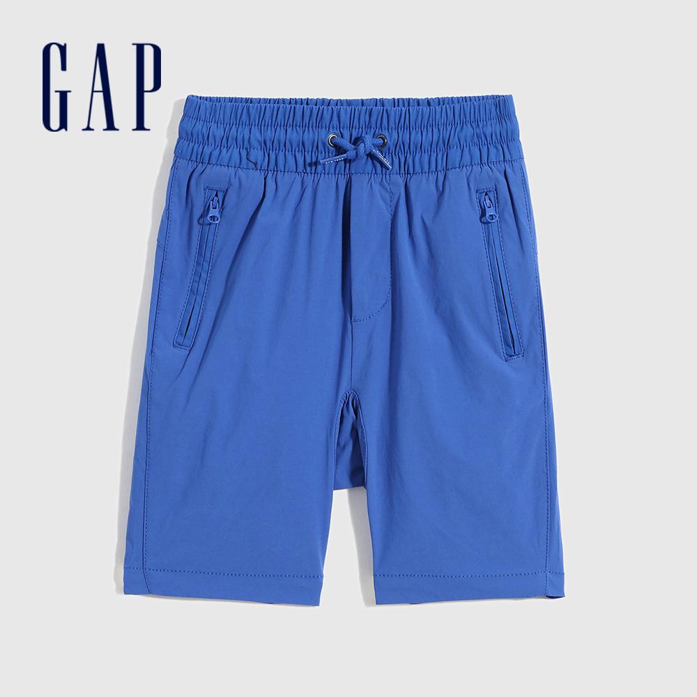 Gap 男童裝 工裝鬆緊直筒短褲-藍色(682045)