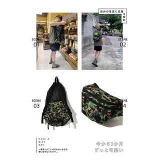 a bathing ape 三用腰包 後背包 側背包 BAPE小包 babymilo 綠迷彩