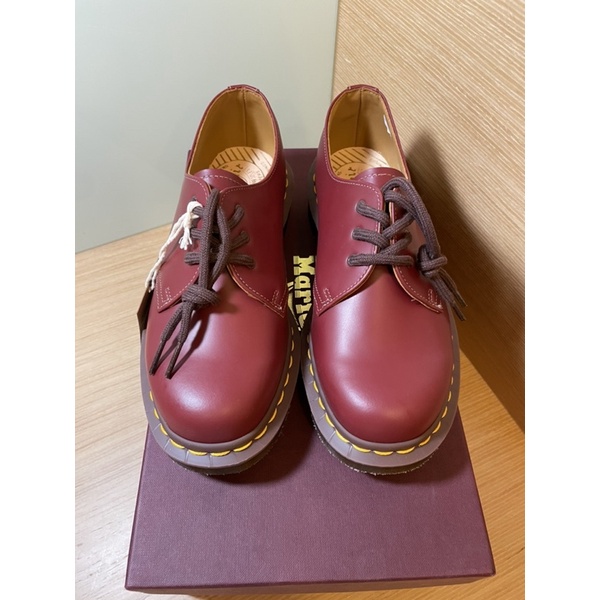Dr. Martens 馬丁大夫鞋 全新 英國製 1461 vintage 3孔 酒紅色