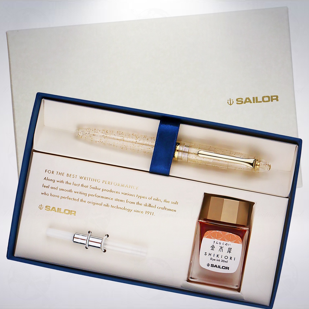 日本 寫樂 SAILOR Profit Junior 透明金粉特別款鋼筆墨水禮盒組