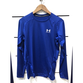【UNDER ARMOUR】HeatGear Armour 長袖T-Shirt 男款 緊身上衣 藍1361524-400