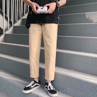 免運+現貨💥【MLM】💥韓版 男褲 純棉 S-5XL 男女 日系原宿風長褲 休閒男裝 學院風INS直筒褲 九分褲 長褲男