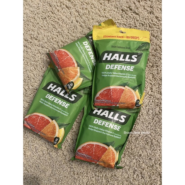 美國代購HALLS Defense潤喉糖含維他命C 柑橘口味 80顆