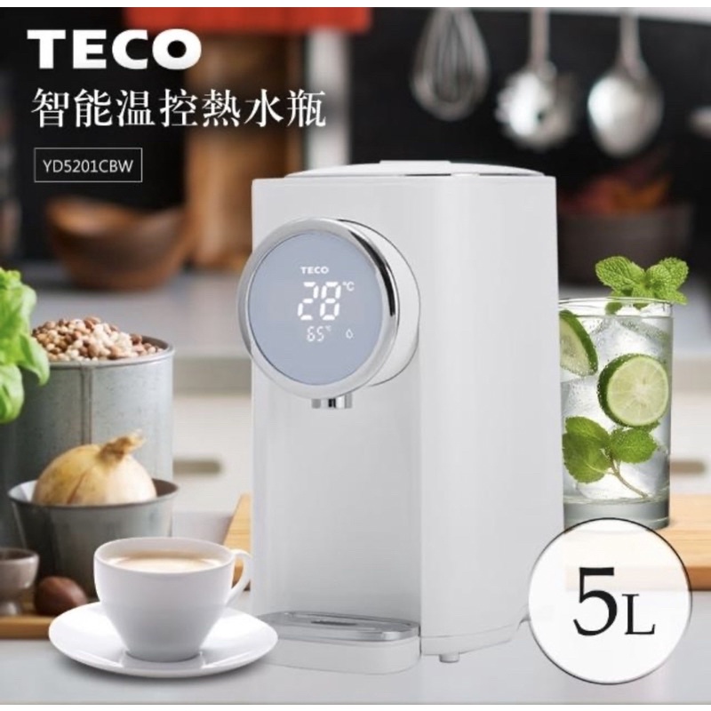 9成新 “TECO 東元” 5L大容量 智能溫控 美型熱水瓶 (YD5201CBW)