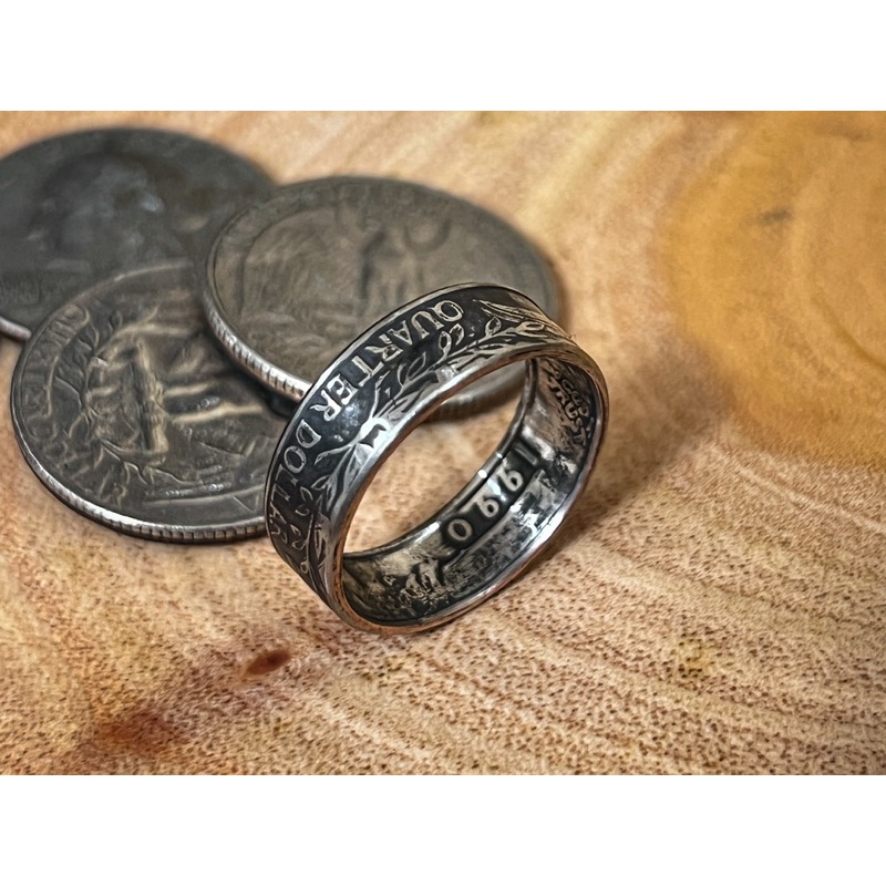 [Washington Quarter Dollar] 美國甘迺迪25分美元；銅鎳幣戒指男戒女戒飾品配件手鍊手環耳環項鍊