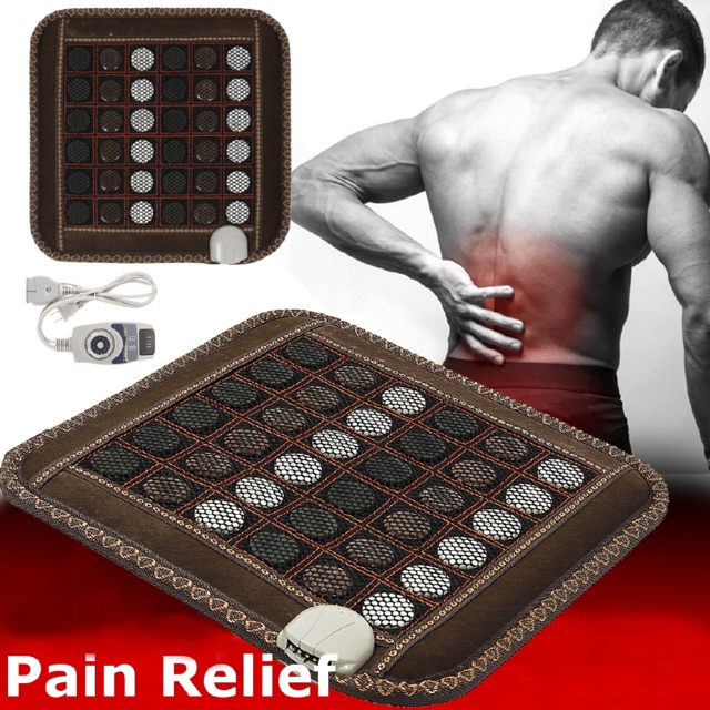 Ac220v 60Hz 玉石按摩加熱墊座墊紅外線電氣石止痛放鬆墊治療背肩腿部肌肉身體