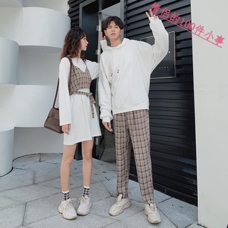 【COUPLE】🚩🚩2022新款新款女套裙男T 褲情侶裝