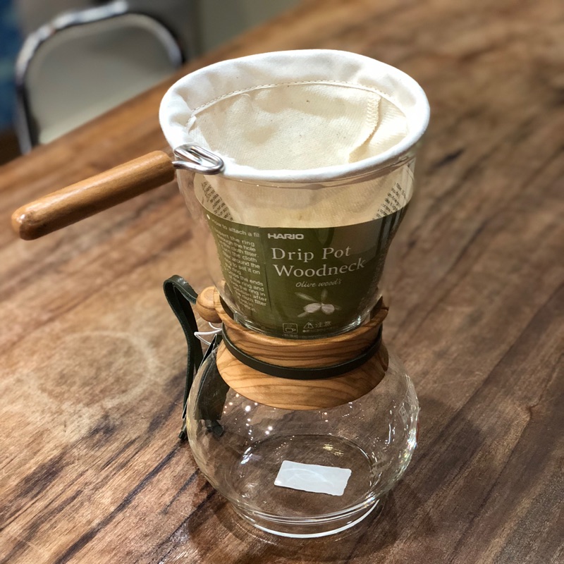 【HARIO】濾布橄欖木手沖咖啡壺3~4杯 / DPW-3-OV
