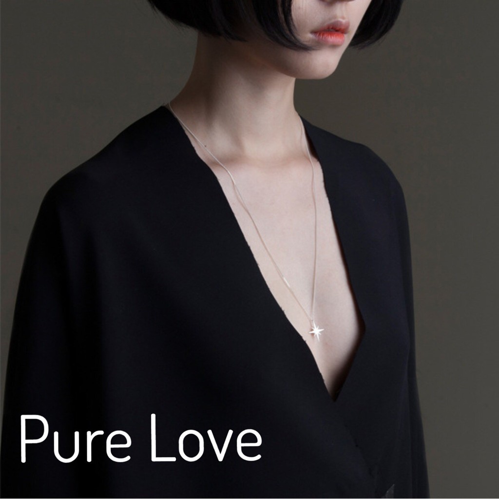 Pure Love樂芙 /purelove正韓 【N0158】韓系簡約S925純銀星星長項鏈 毛衣鏈 / 銀