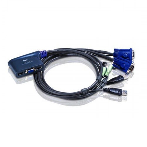 ATEN 2port USB 帶線式KVM Switch (台灣本島免運費)