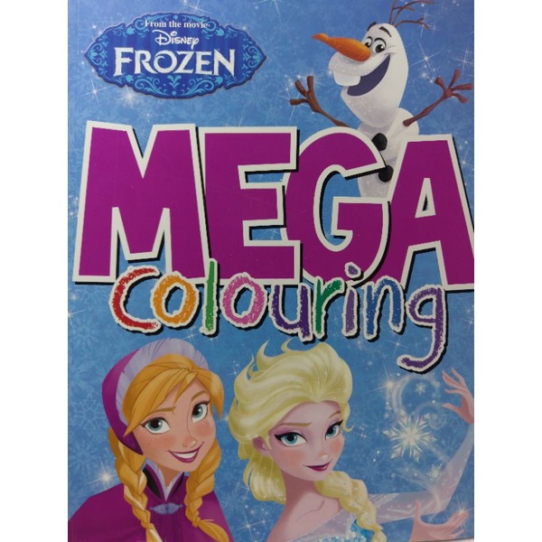 迪士尼 冰雪奇緣著色本 48頁 MEGA colouring 冰雪奇緣 畫畫本