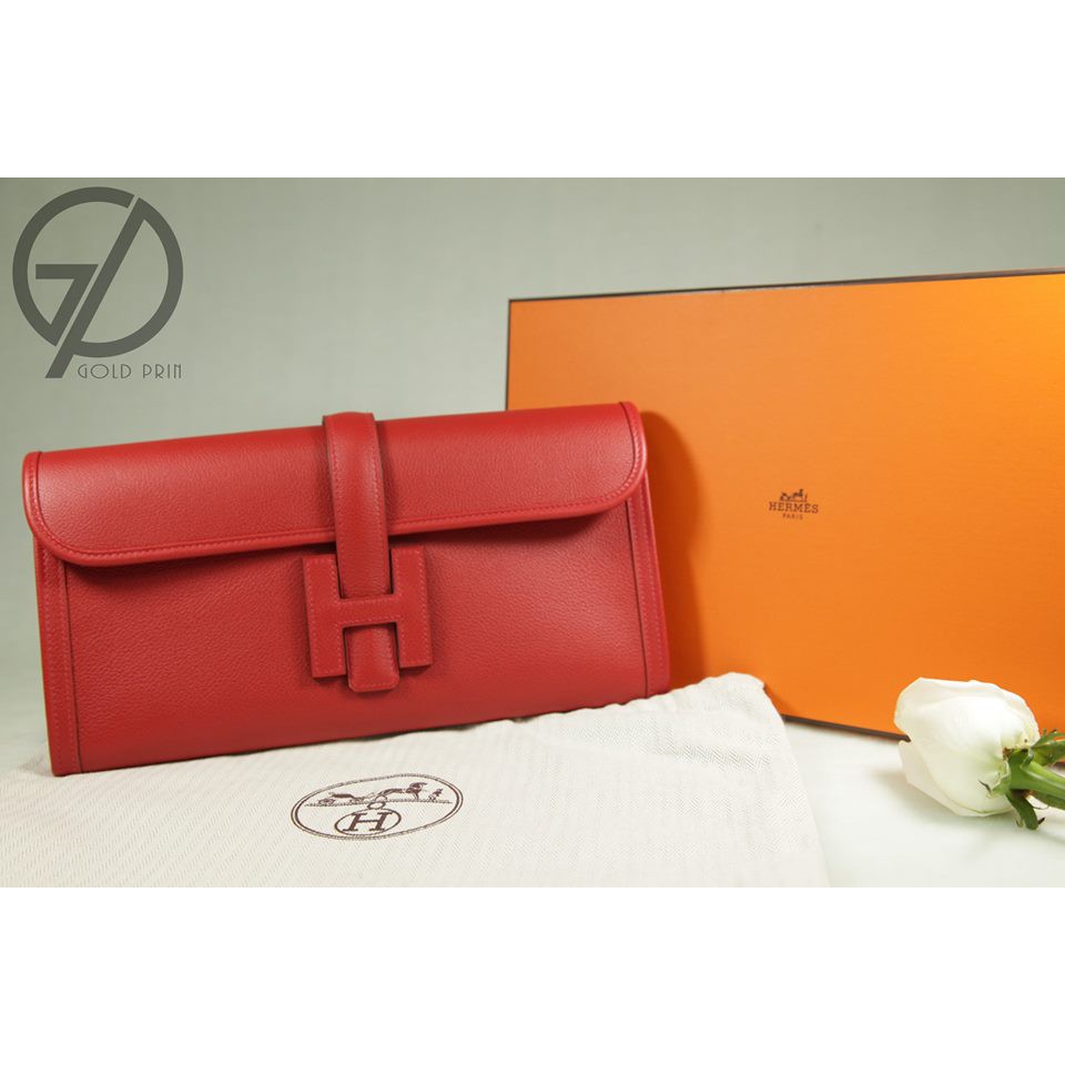 HERMES JIGE ELAN29 Q5胭脂紅 手拿包