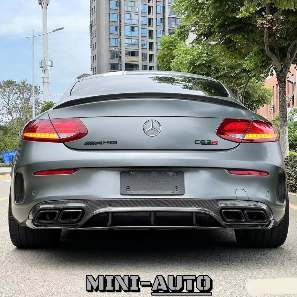 現貨免等☚ C300 COUPE ED1款 碳纖維後下巴/四出尾飾管 BENZ C205 C250 AMG 副廠 賓士