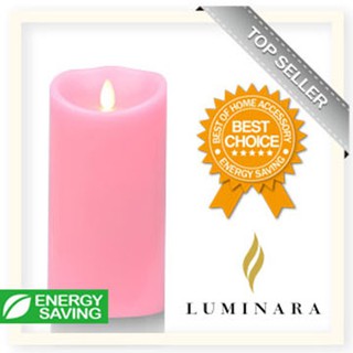 【Luminara 盧米娜拉 擬真火焰 蠟燭】 粉紅玫瑰香氛光滑蠟燭禮盒（大）/66053 +加贈充電電池組