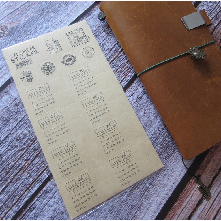 《日曆索引貼》 復古標籤貼紙 手帳 MIDORI TRC Traveler's Notebook TN 適用 周邊