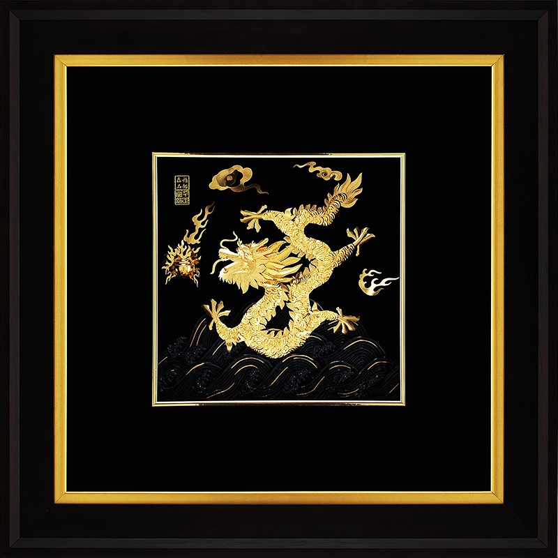 On Sale 大降價促銷中 祥龍獻瑞飛黃騰達右金龍純金金箔畫生意興隆門庭若市的效果 開運陶源雅鑑鑫品 蝦皮購物