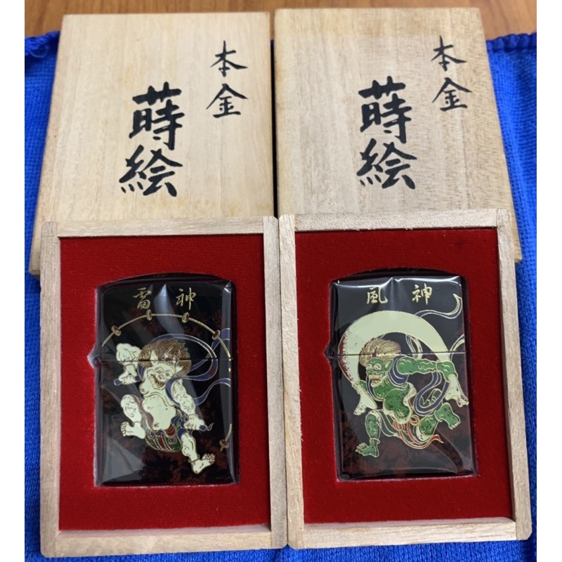 本金蒔繪風神雷神zippo 蝦皮購物