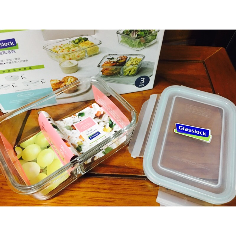【糖糖通販舖】全新～韓國🇰🇷Glasslock強化玻璃微波保鮮盒 分隔670ml