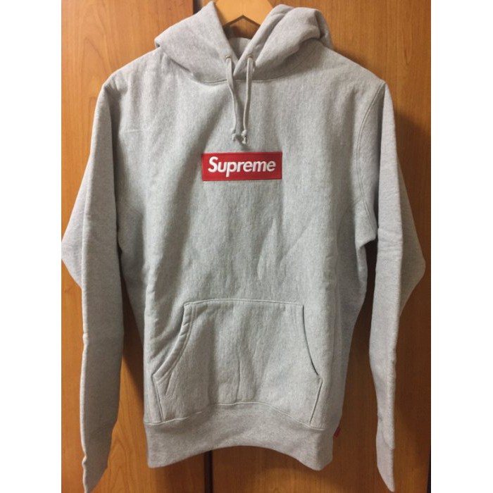 Supreme box logo hooded sweatshirt 灰M | 蝦皮購物