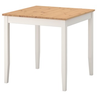 絕版品/北歐風格IKEA宜家LERHAMN實木餐桌工作桌/實心松木/74x74/淺仿古染色/二手八成新/特$1680