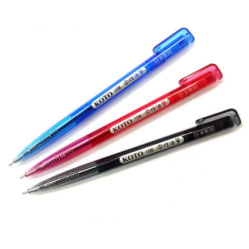KOTO 108 0.7mm 中油筆 原子筆(紅、藍、黑)